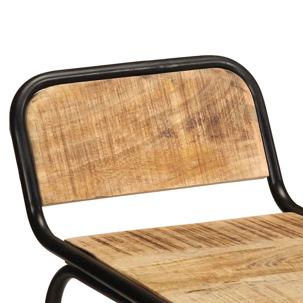 Taburetes De Barra 4 Uds 46x35,5x70 Cm Madera Maciza De Mango_3