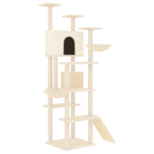 Vidaxl Rascador Para Gatos Con Postes De Sisal Crema 191 Cm_0