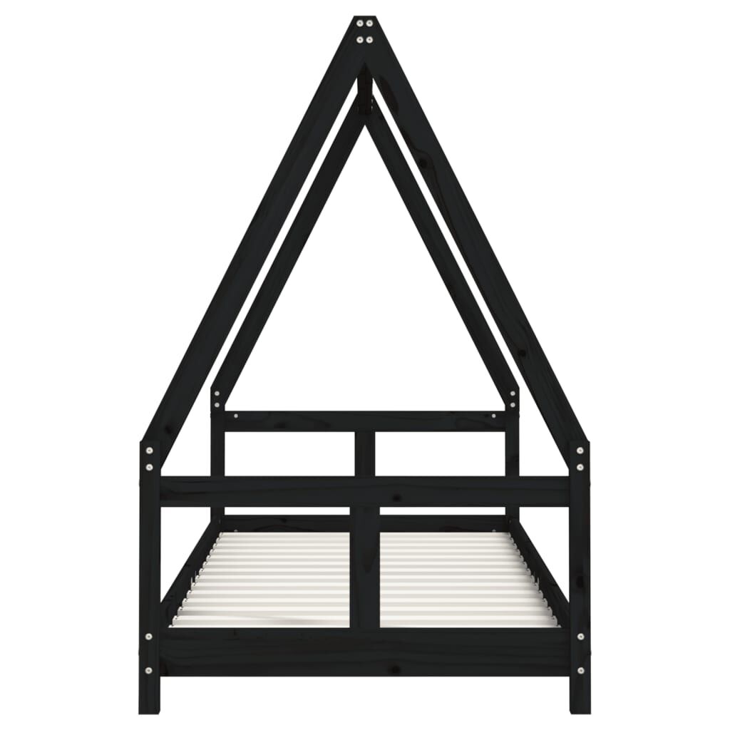 Vidaxl Estructura De Cama Para Niños Madera De Pino Negro 80x200 Cm_3