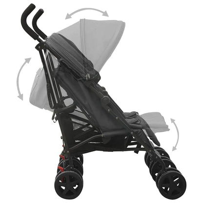 Vidaxl Carrito Para Gemelos De Acero Gris Antracita_4
