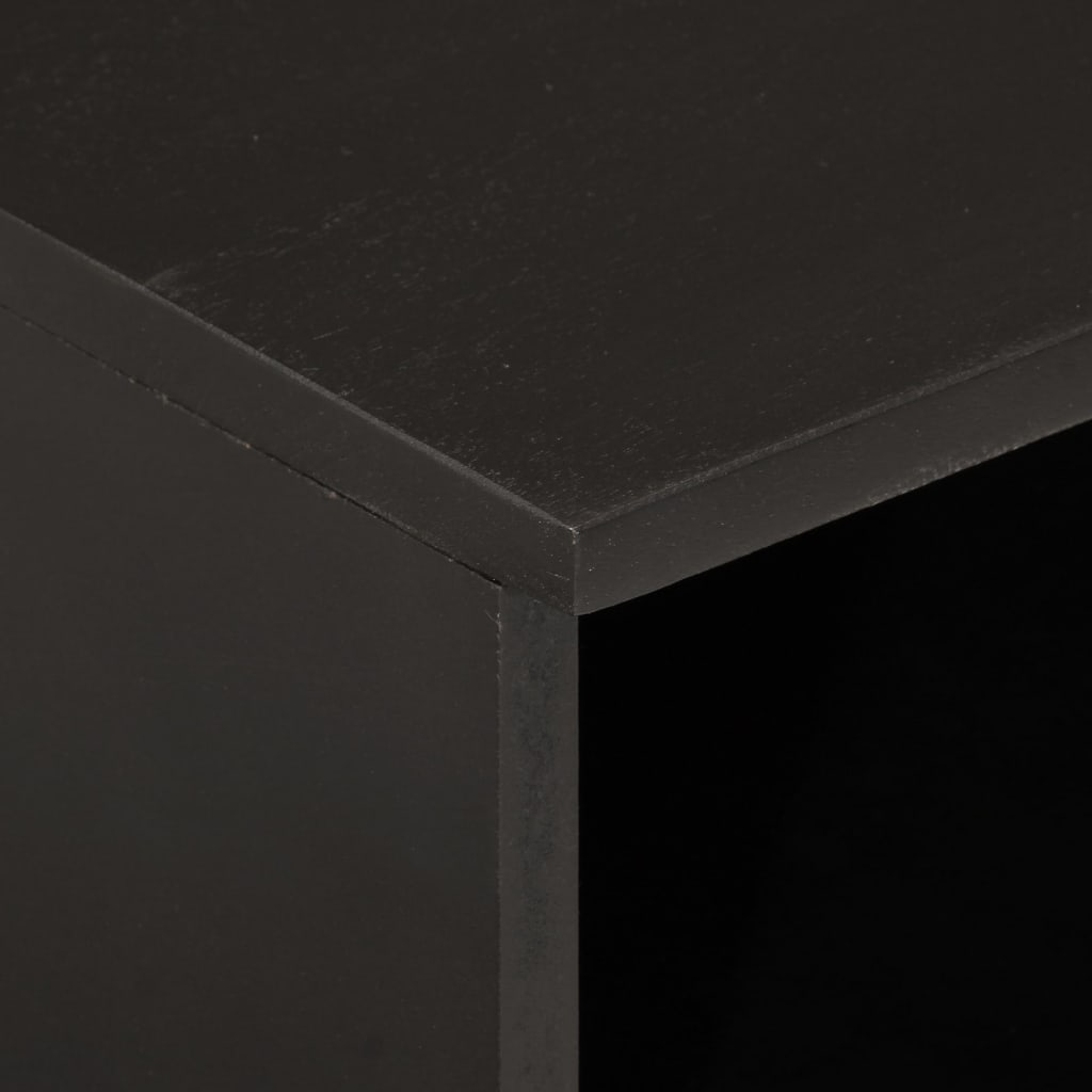 Mesita De Noche De Madera Maciza De Mango Negra 40x33x46 Cm_4