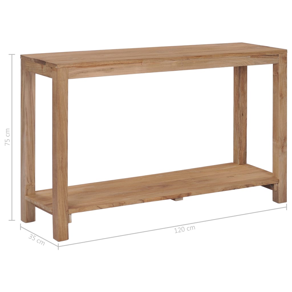 Mesa Consola De Madera Maciza De Teca 120x35x75 Cm_4