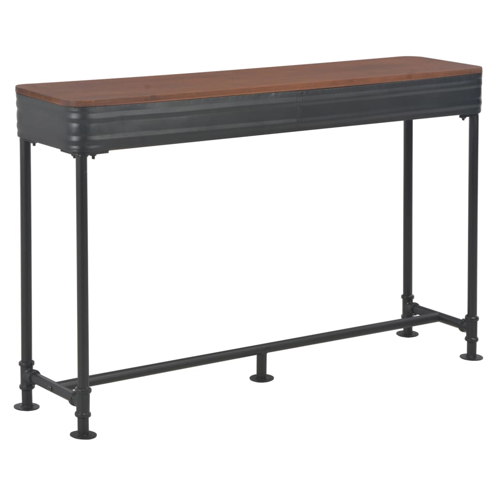 Mesa Consola Con 2 Cajones 120x30x75 Cm Madera Maciza Abeto_3