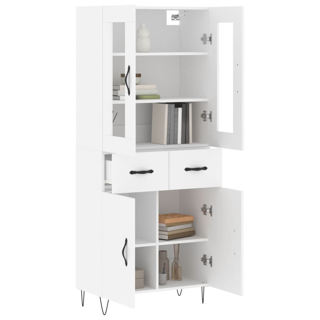 Aparador Alto Madera Contrachapada Blanco 69,5x34x180 Cm_2
