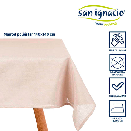 Mantel Poliester 140x140cm Crudo Colección Kinvara_1