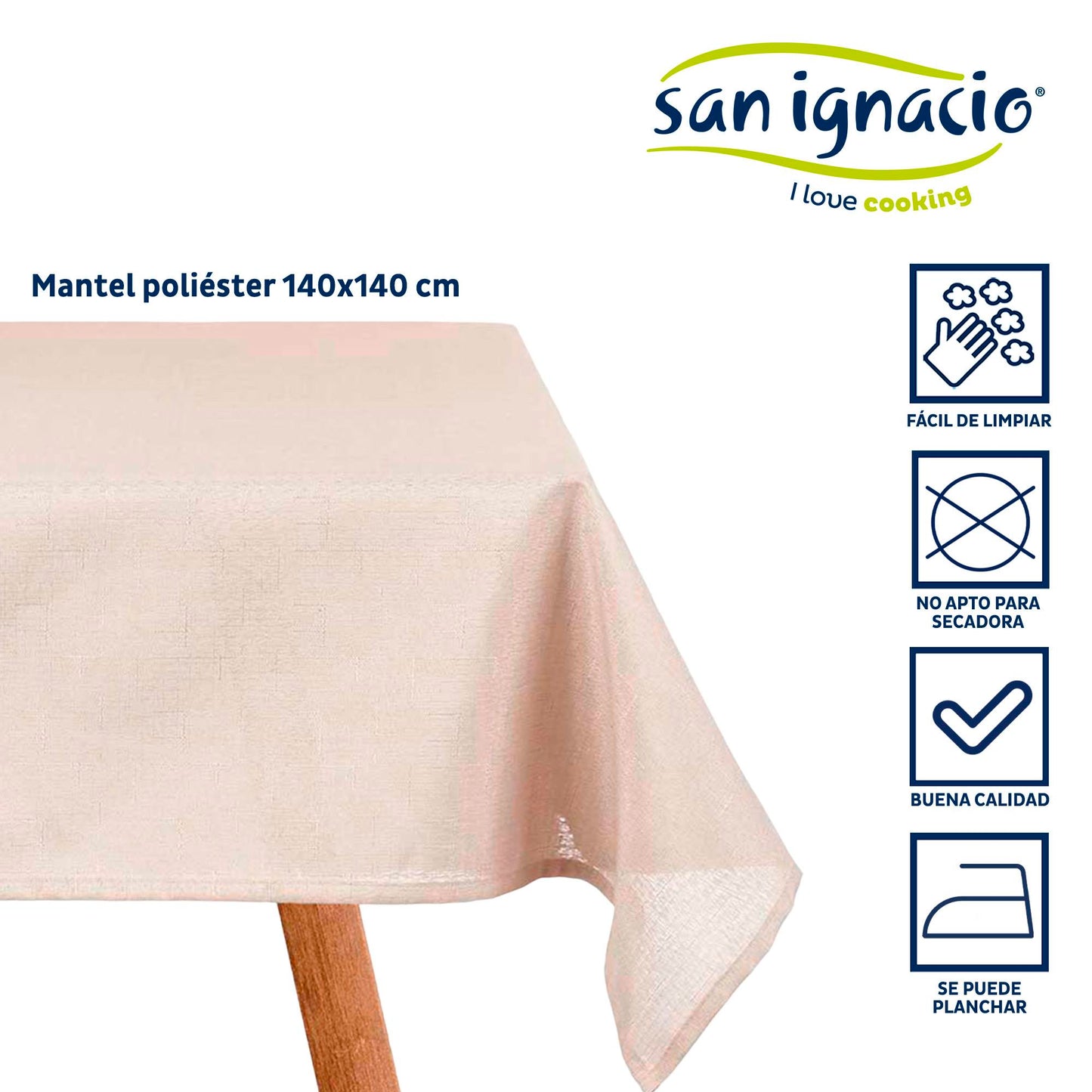 Mantel Poliester 140x140cm Crudo Colección Kinvara_1