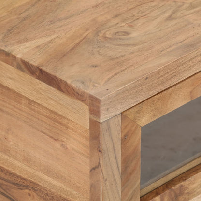 Mesa De Centro De Madera Maciza De Acacia 90x60x40 Cm_3