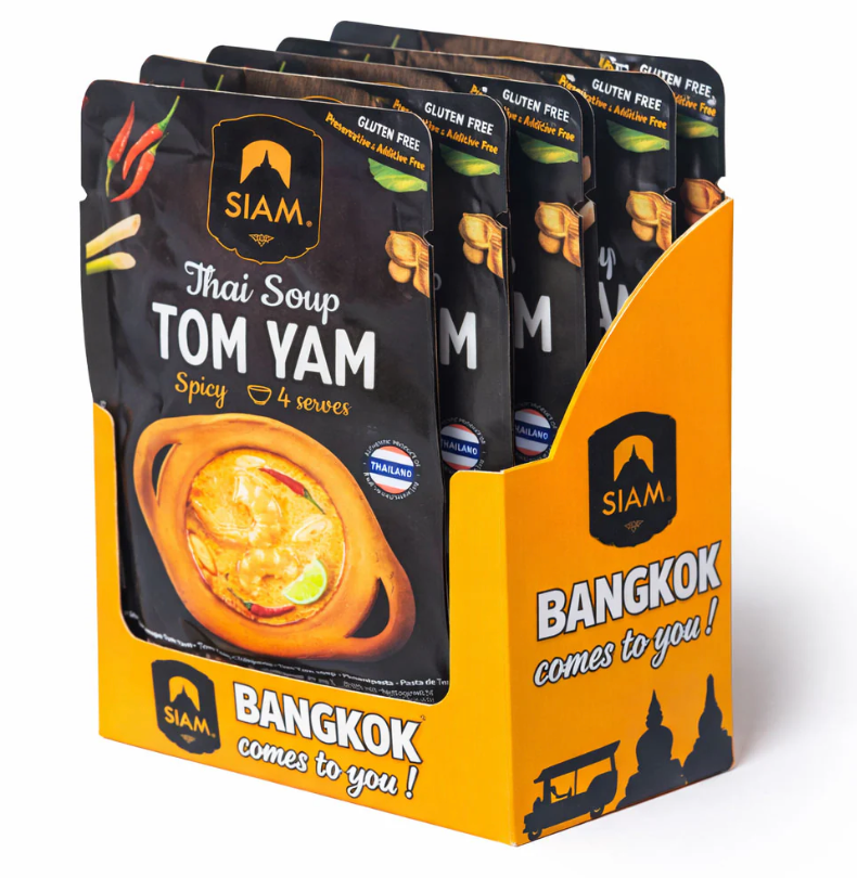 Pasta de Sopa Thai Tom Yam Instantánea (4 sobres individuales) Desiam 50 g