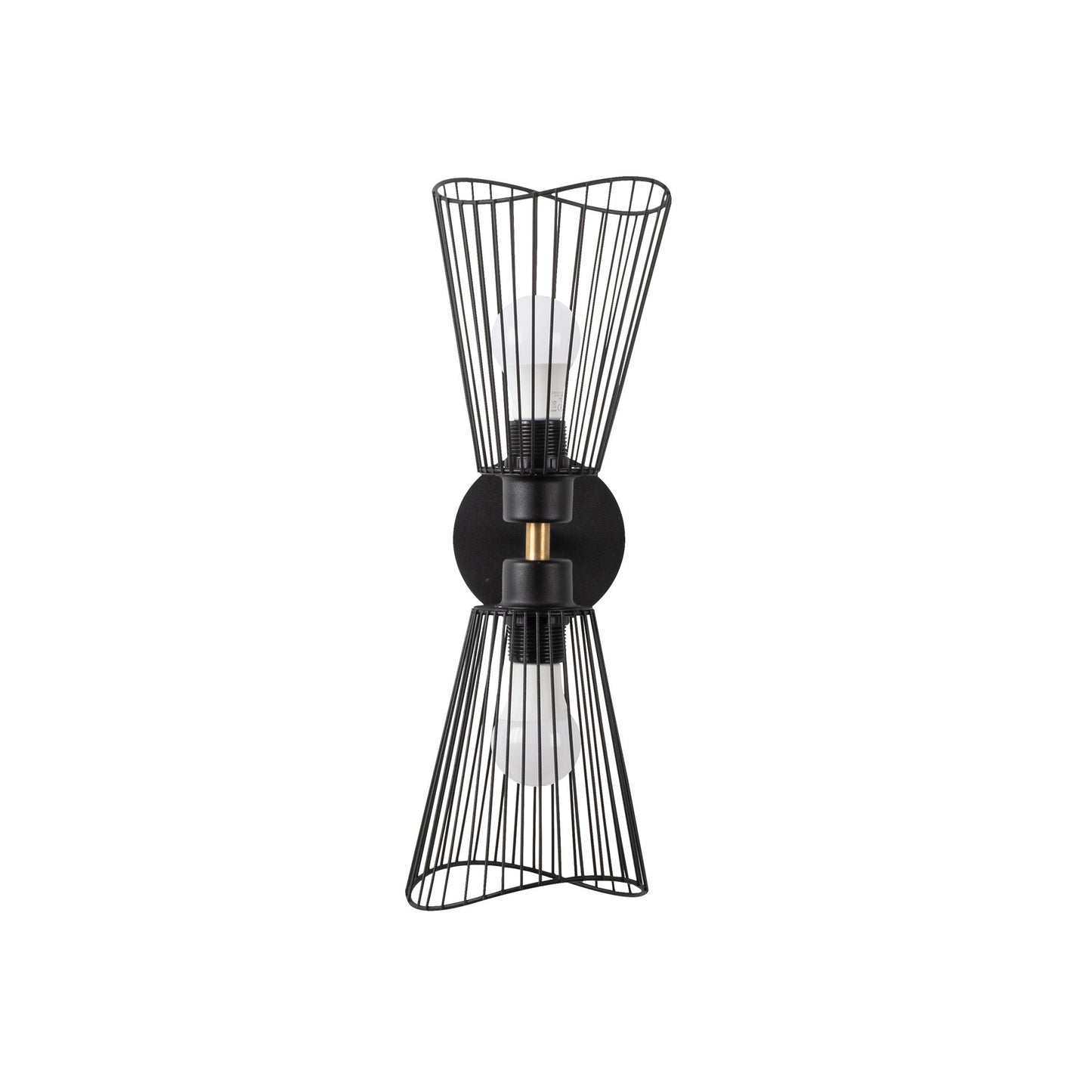 Aplique De Pared, Metal , Negro, 16x16x48, Casquillo 2 X E 27 Max 40 W_2