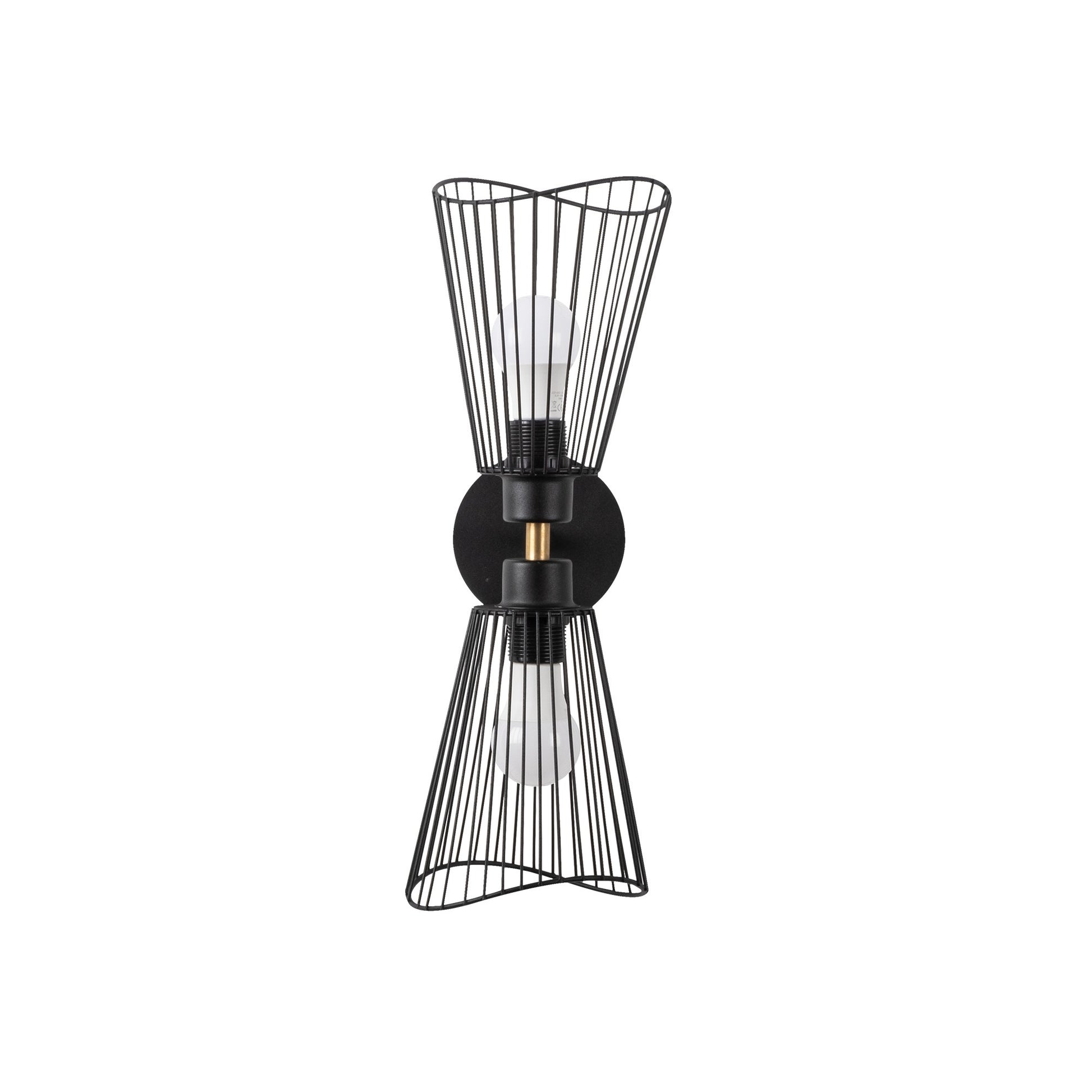 Aplique De Pared, Metal , Negro, 16x16x48, Casquillo 2 X E 27 Max 40 W_2