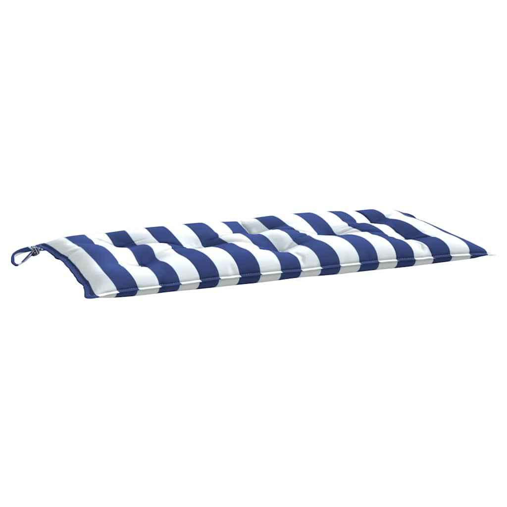 Vidaxl Cojines Banco Jardín 2 Uds Tela A Rayas Azul Blanco 100x50x7 Cm_4