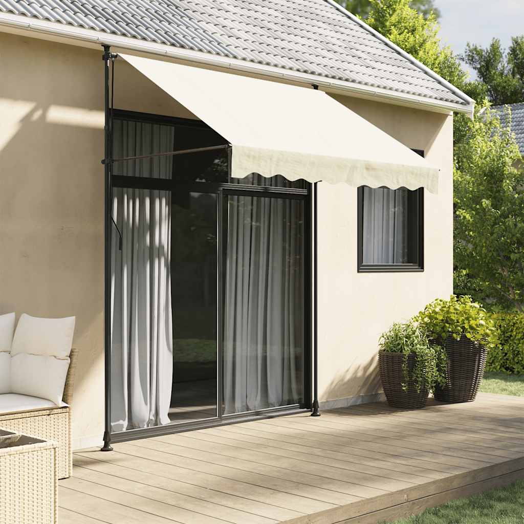 Toldo Retráctil De Tela Y Acero Crema 250x150 Cm_1