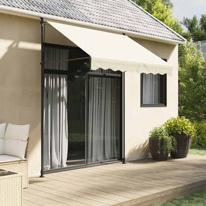 Toldo Retráctil De Tela Y Acero Crema 250x150 Cm_1