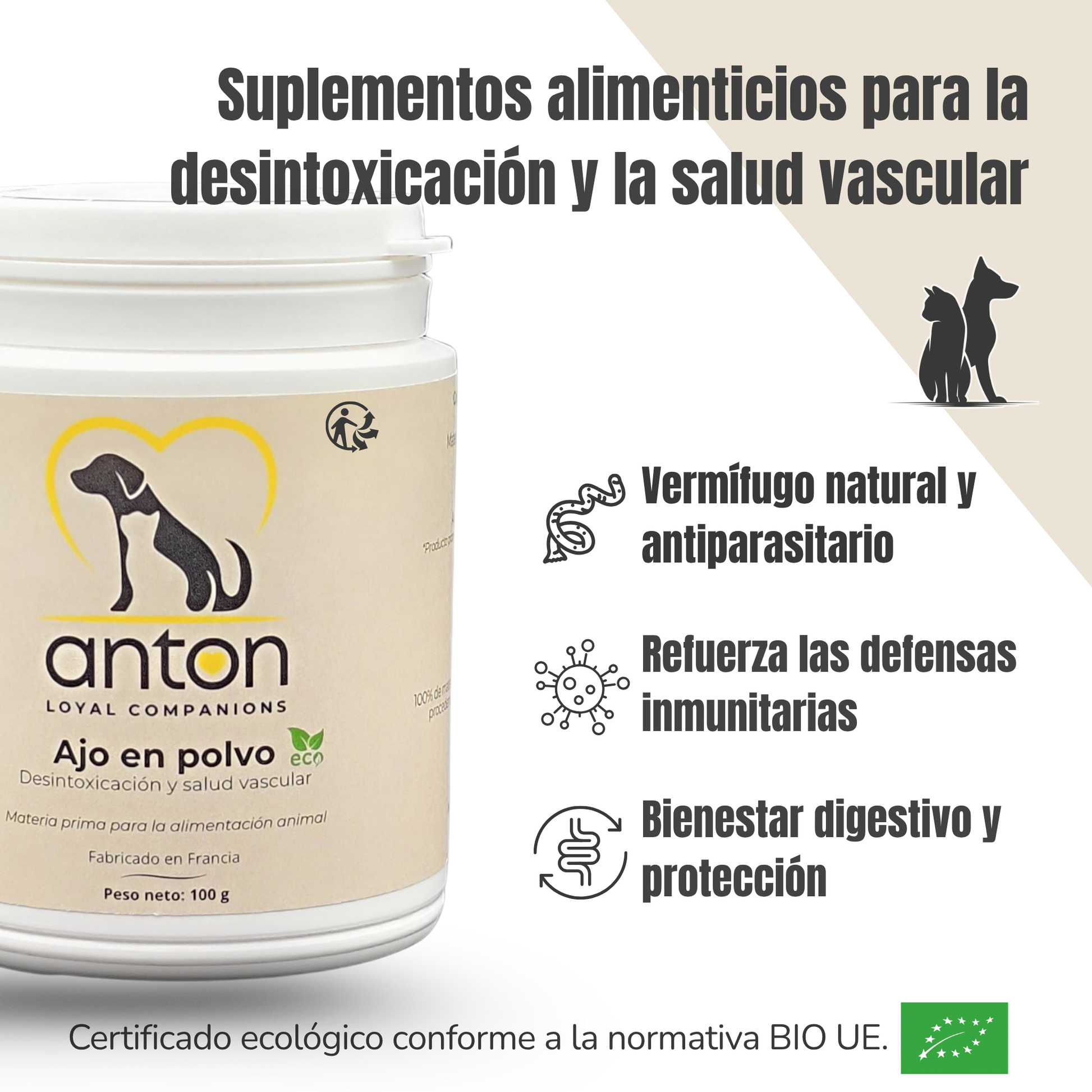 Suplemento natural para perros y gatos - Ajo ecológico - 100g_1