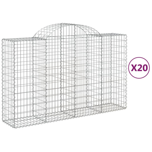 Cestas Gaviones 20 Uds Forma De Arco Hierro 200x50x120/140 Cm_0