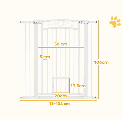 Pawhut Barrera De Seguridad Para Perros Con Ancho Ajustable 76-104 Cm Blanco_2
