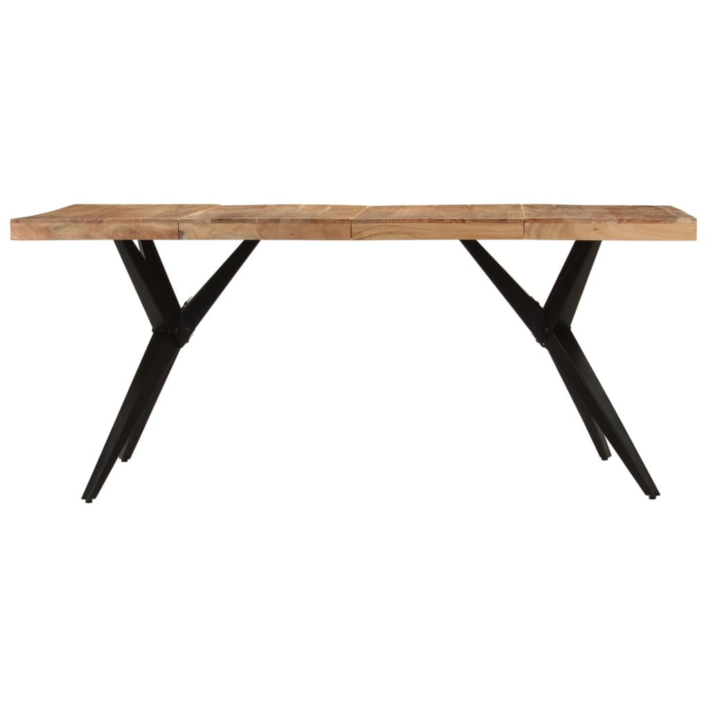 Mesa De Comedor Madera Maciza De Acacia Negra 180x90x77 Cm_0