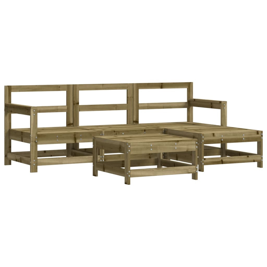 Vidaxl Juego De Sofás De Jardín 5 Piezas Madera De Pino Impregnada_0
