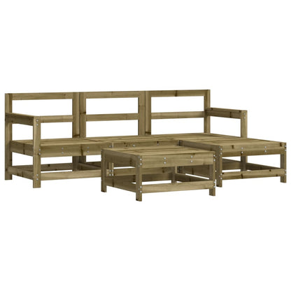 Vidaxl Juego De Sofás De Jardín 5 Piezas Madera De Pino Impregnada_0
