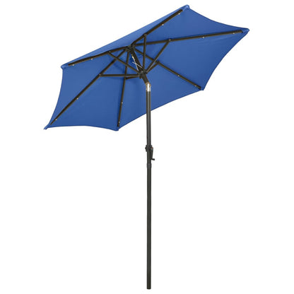 Vidaxl Sombrilla Jardín Con Luces Led Aluminio Azul Celeste 200x211 Cm_3