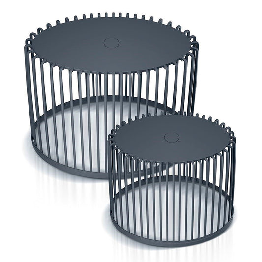 Set De 2 Cestas De Jardín Soporte - Mesa Auxiliar Decorativa Clubo , Dimensiones (mm) 568x348x450, Color Antracita_0