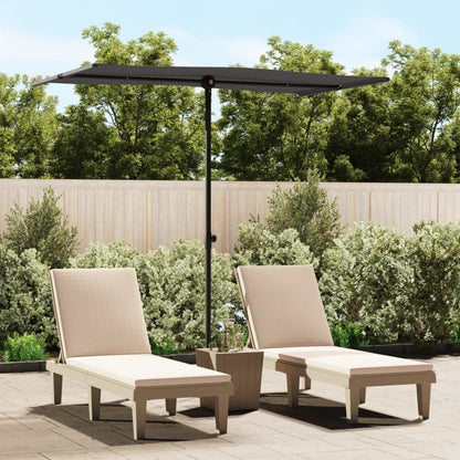 Vidaxl Sombrilla De Jardín Palo De Aluminio Gris Antracita 180x110 Cm_1