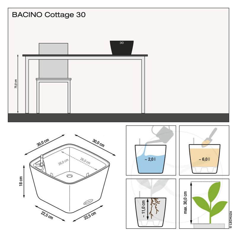 Lechuza Jardinera Bacino Cottage All-in-one Marrón Arena 30x30 Cm_5