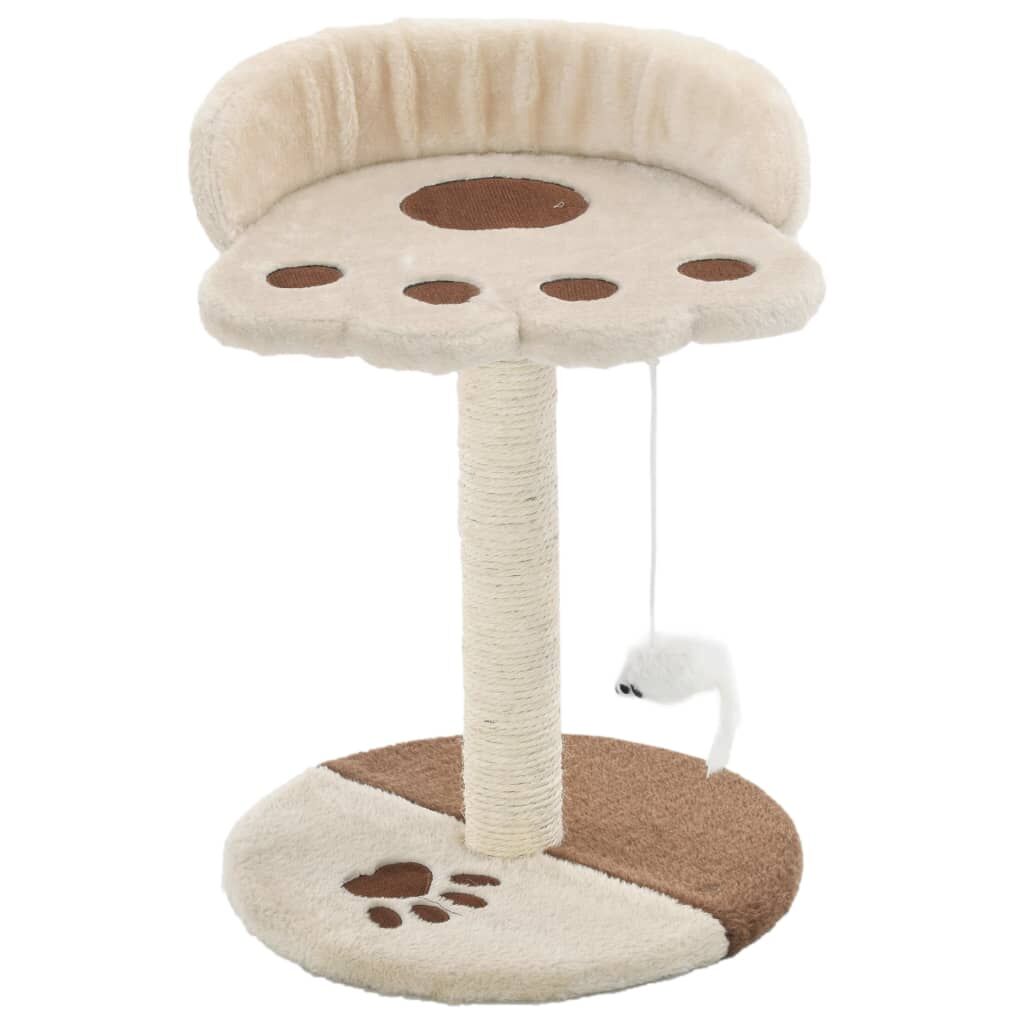 Vidaxl Rascador Para Gatos Con Poste De Sisal 40 Cm Beige Y Marrón_0