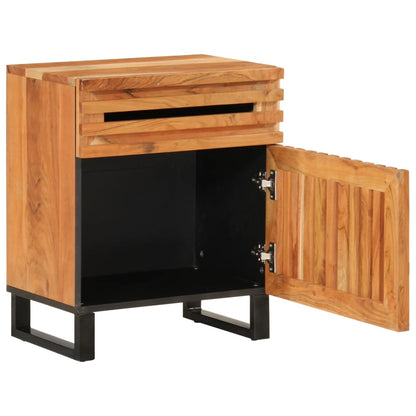 Mesita De Noche Madera Maciza De Acacia 50x34x60 Cm_3