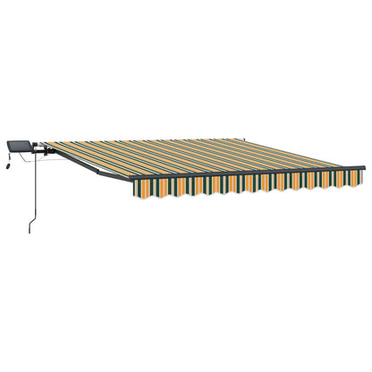 Toldo Retráctil Verde Y Amarillo 350 X 250 Cm Tela Y Aluminio_0