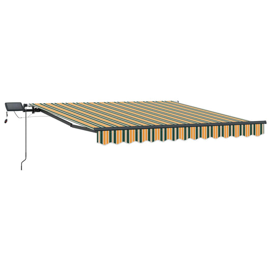 Toldo Retráctil Verde Y Amarillo 350 X 250 Cm Tela Y Aluminio_0