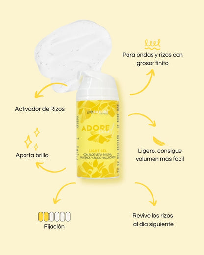 Adore Curl Gel - Gel Fijador Para Pelo Fino, Ligero Y Volumen Fácil 100 Ml Bio Sakure_1