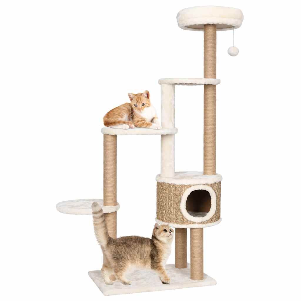 Vidaxl Árbol Para Gatos Cojín Lujo Poste Rascador Hierba Marina 148 Cm_0