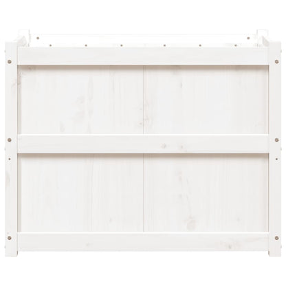 Jardinera De Madera Maciza De Pino Blanca 90x50x70 Cm_4
