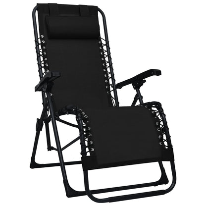 Sillas Plegables 2 Unidades Textilene Negro_1