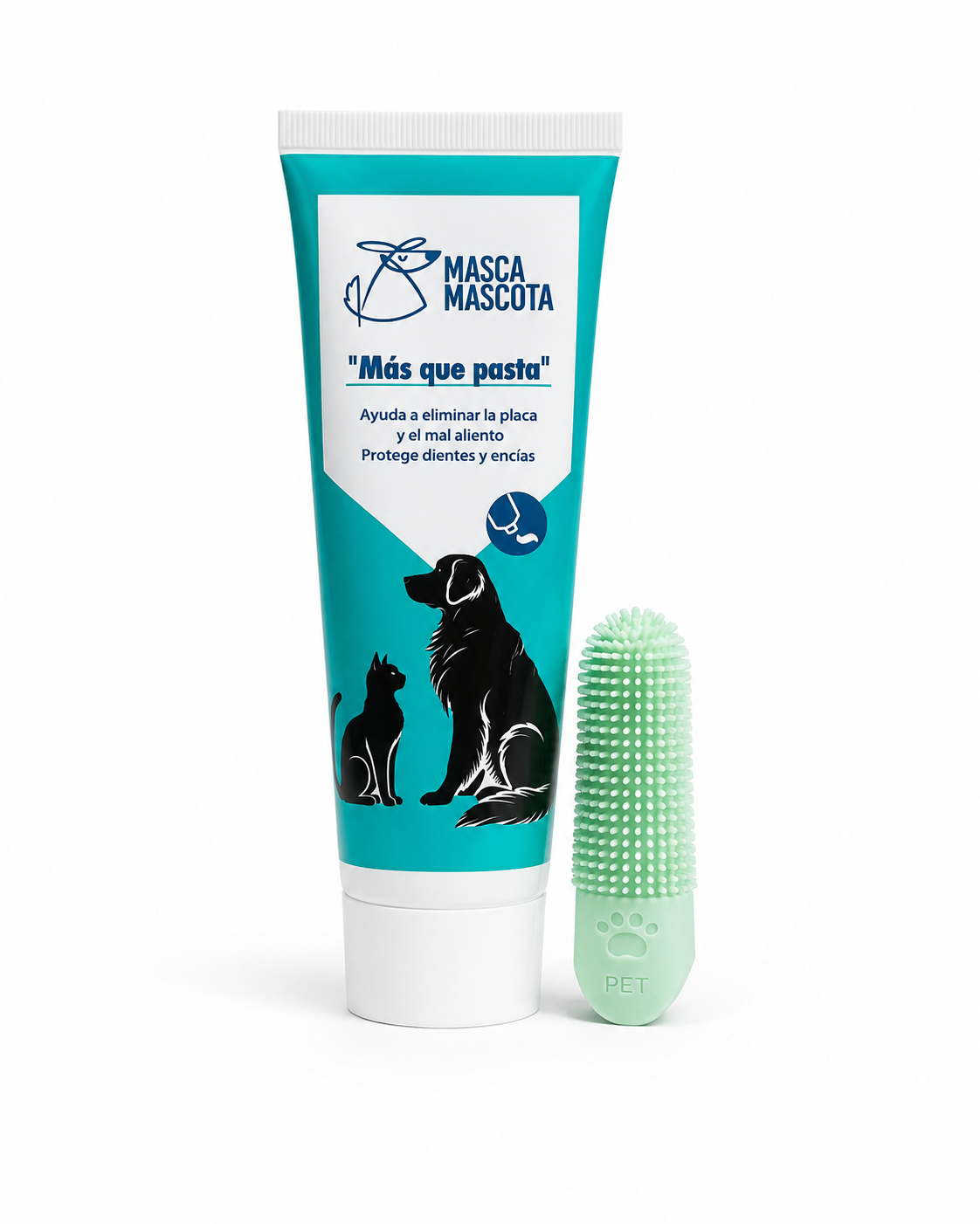 Pasta dental natural para perros y gatos con dedal limpiador Masca mascota 100 g_5