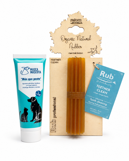 Pack de higiene dental para perros con hueso de resina natural alta resistencia Masca mascota 100 g_1