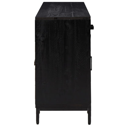 Aparador De Madera Maciza De Pino Negro 110x35x70 Cm / Vetonek_4