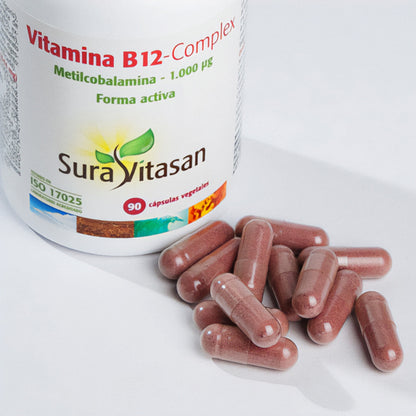 Vitamina B12 Complex, Sura Vitasan, 90 cápsulas