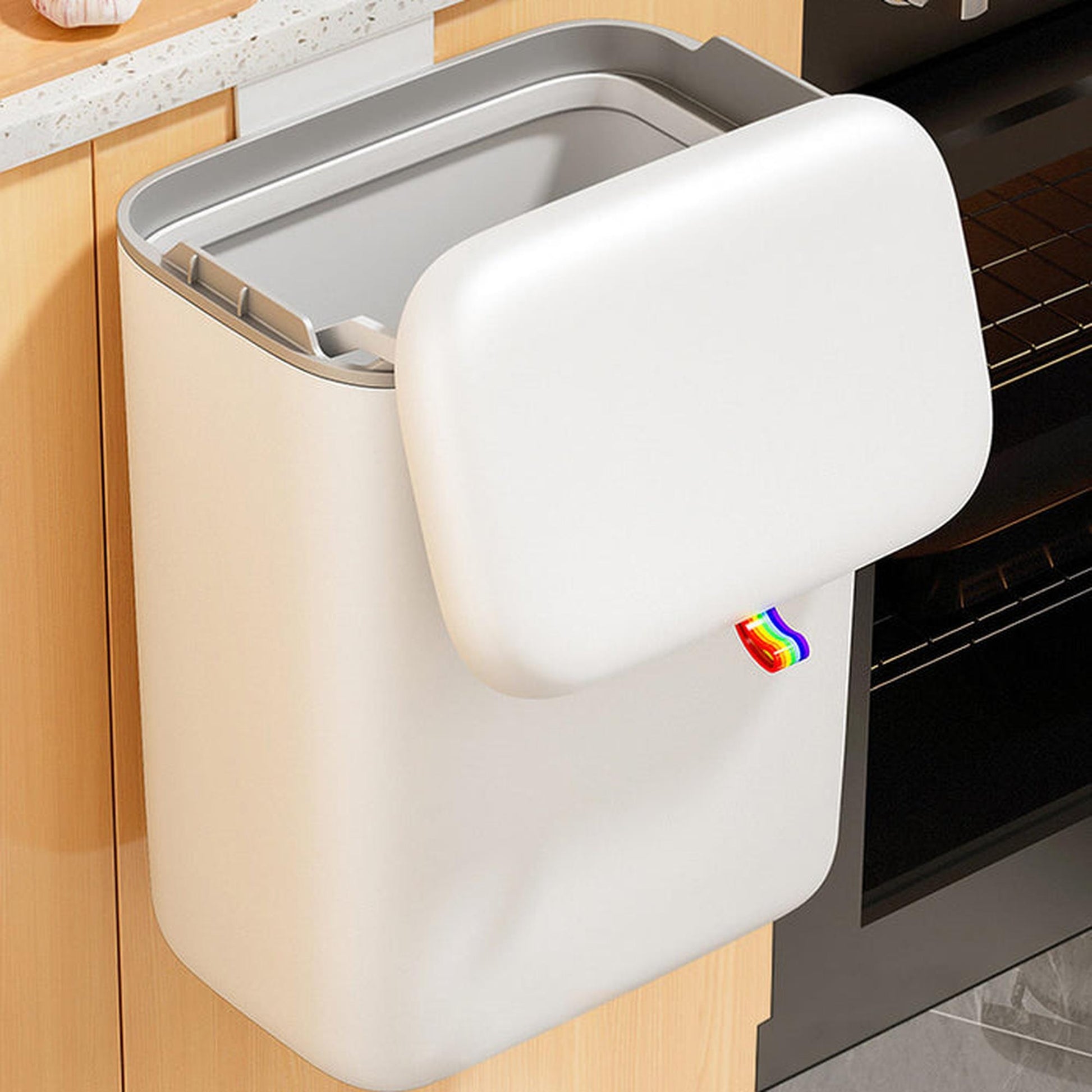 Joybos Papelera Colgante Para Cocina Con Tapa 10l_4