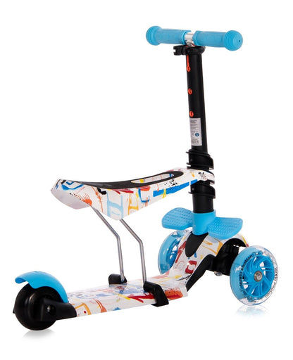 Patinete Infantil Con Asiento Y Respaldo Smart Plus Blue Tracery_2