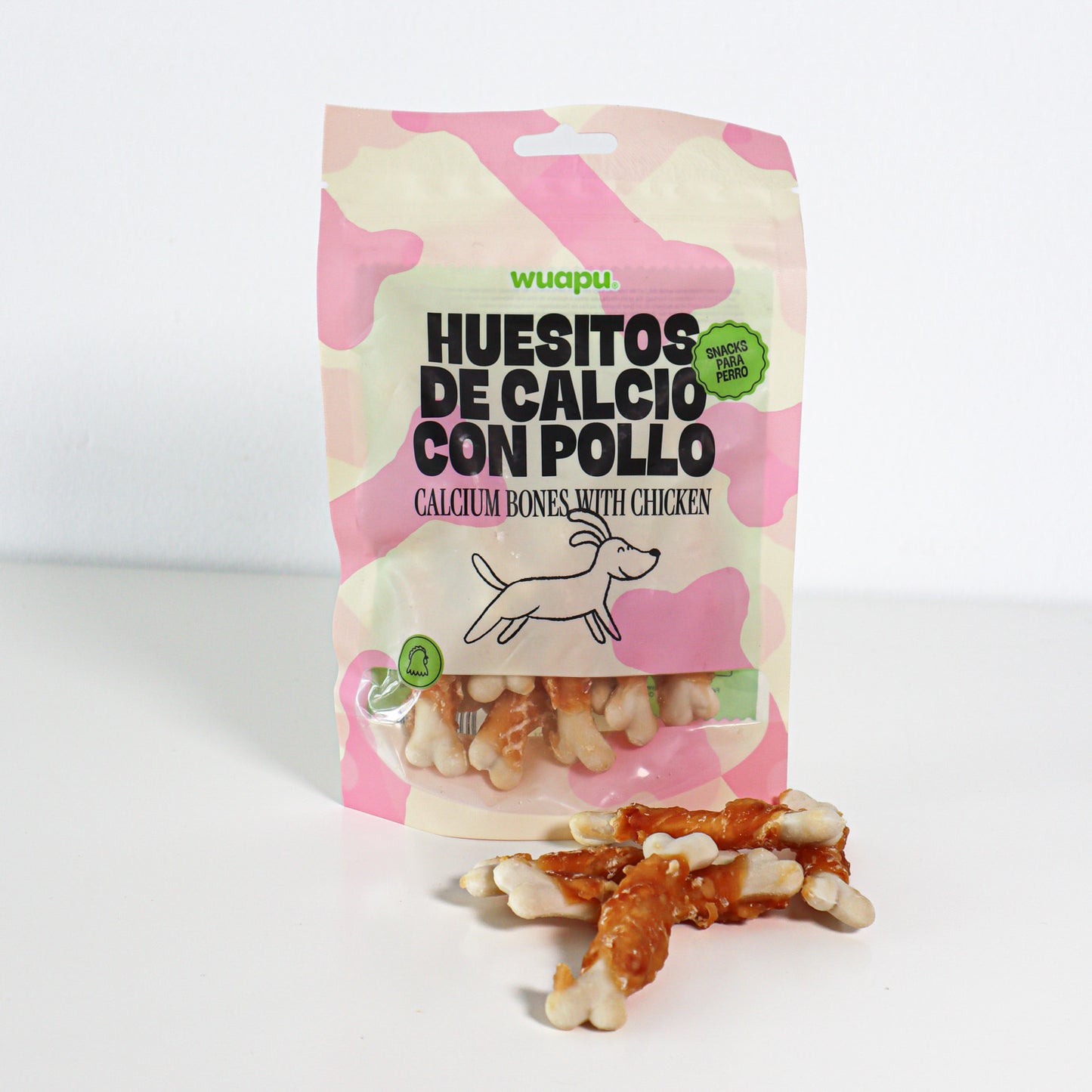 Snack Natural Para Perro Huesitos De Calcio Con Pollo Wuapu 12x100gr_3