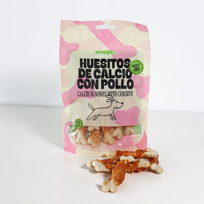 Snack Natural Para Perro Huesitos De Calcio Con Pollo Wuapu 12x100gr_3