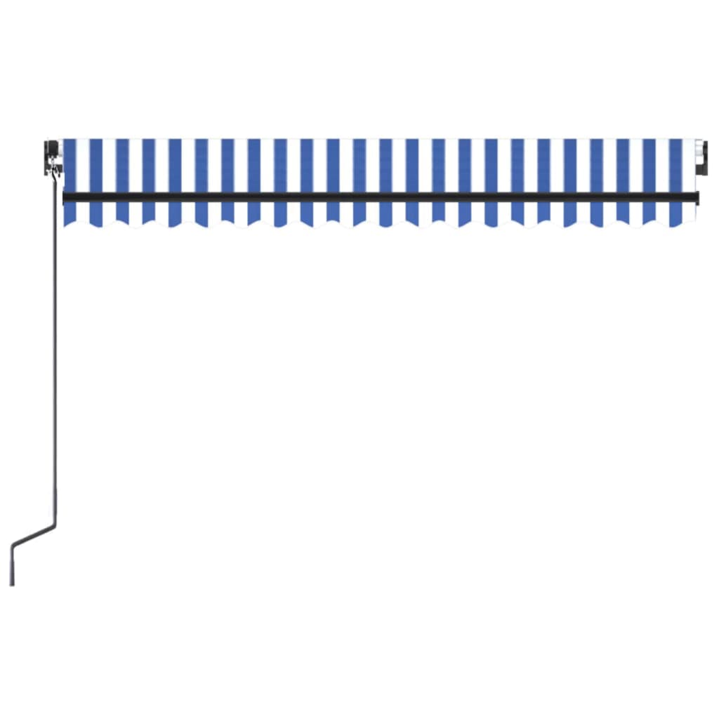 Toldo Retráctil Manual Con Led Azul Y Blanco 400x300 Cm_3