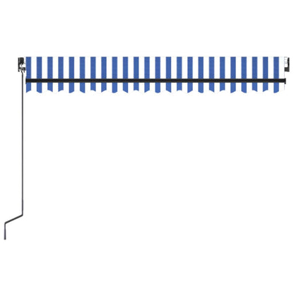 Toldo Retráctil Manual Con Led Azul Y Blanco 400x300 Cm_3