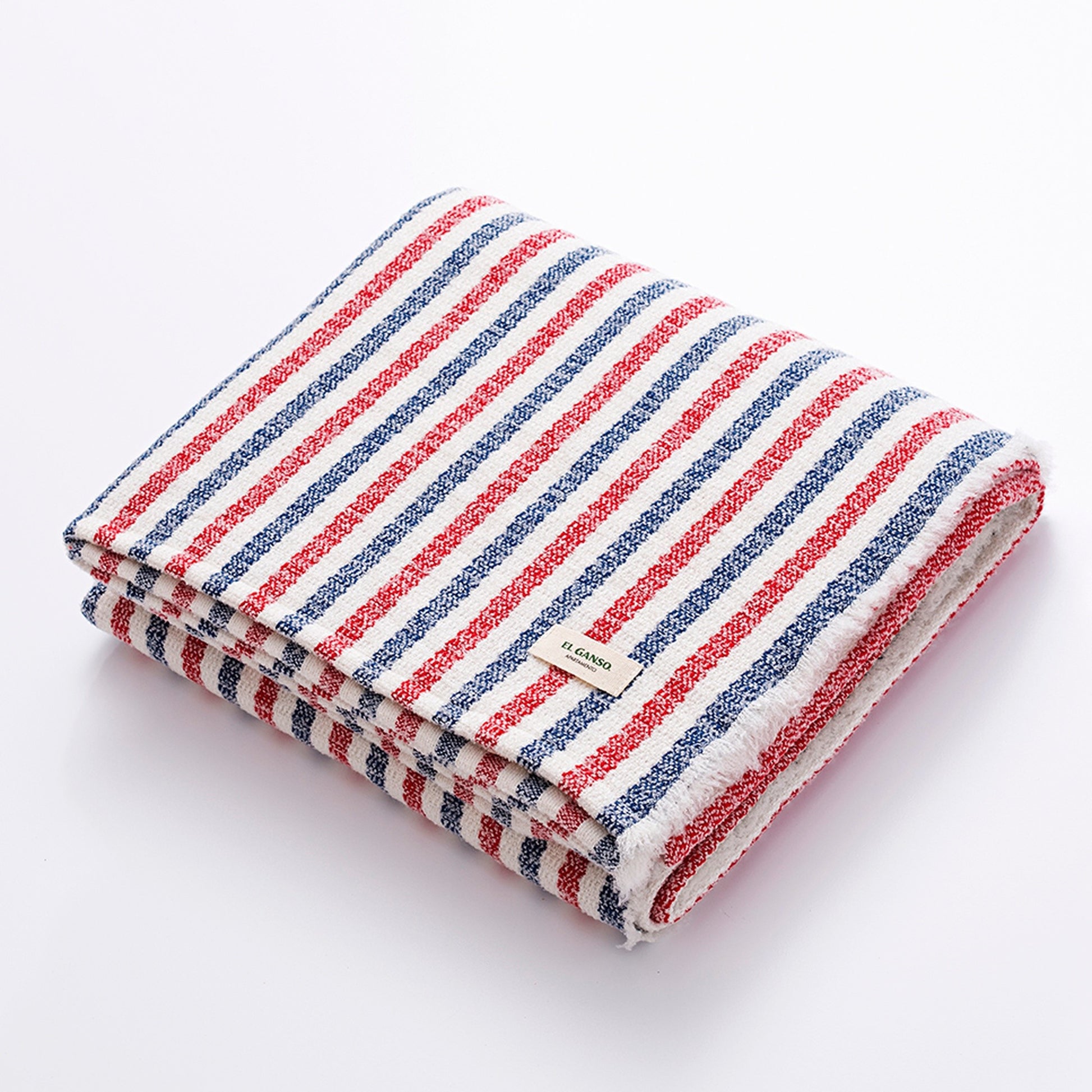 Manta De Punto 140x190cm Acrílico 340gr En Hilo Teñido Cuadros El Ganso