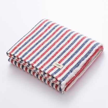 Manta De Punto 140x190cm Acrílico 340gr En Hilo Teñido Cuadros El Ganso