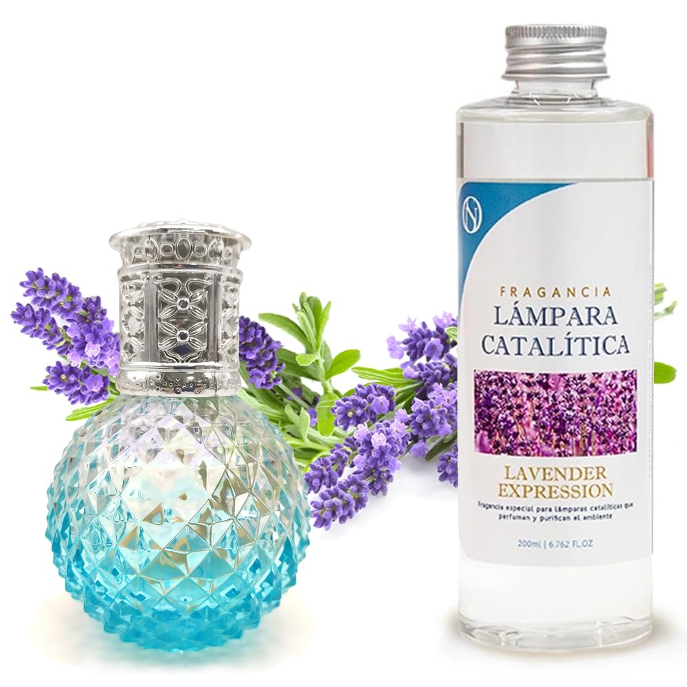 Lámpara Catalítica Blue Diamonds + Aroma Lavender Expression 500ml - Elimina Malos Olores, Impurezas Y Perfuma_0