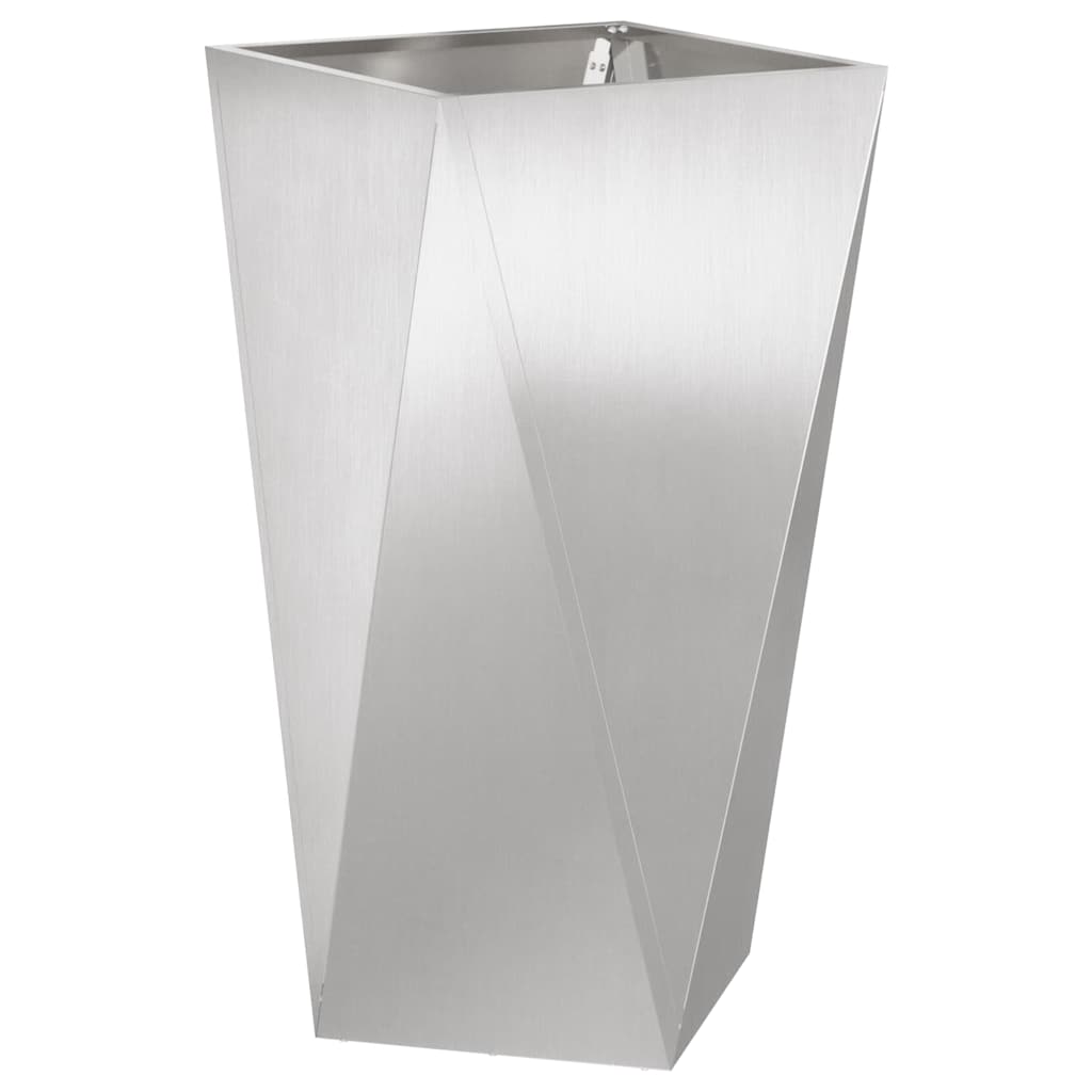 Jardinera 2 Uds. Plateado 40 X 40 X 75 Cm Acero Inoxidable_4