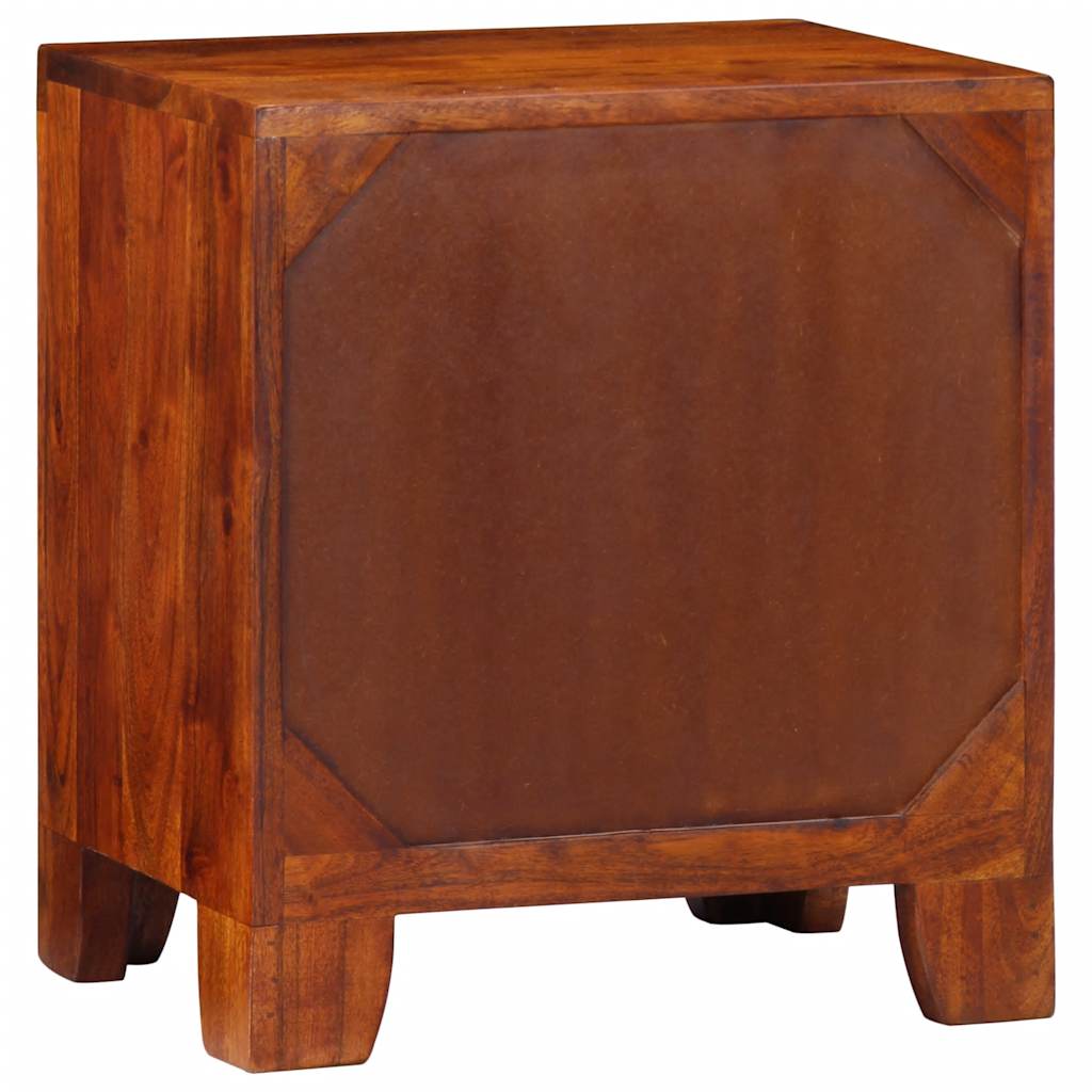 Mesita De Noche 40x30x45 Cm Madera Maciza De Acacia_2